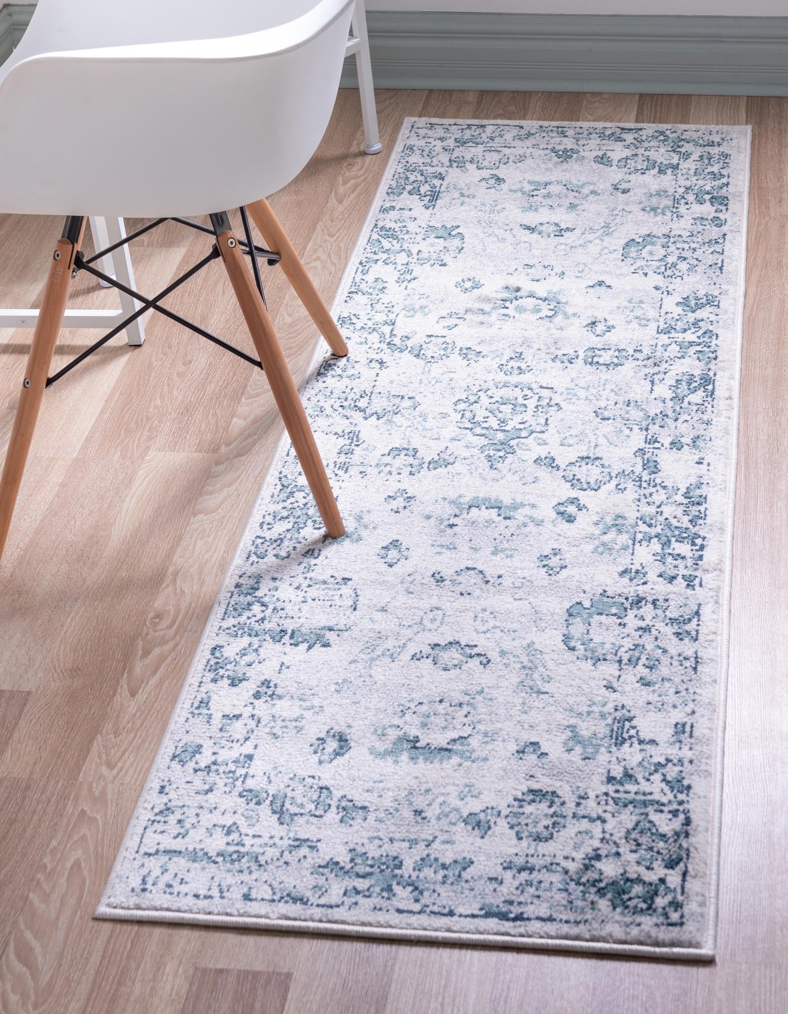 Charleston Collection Rug 6 Ft Runner Ivory LowPile Rug