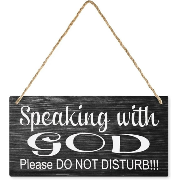 Wooden Decor Speaking With God Please Do Not Disturb Wood Religious Sign For Home Front Door Wall Decorations For Farmhouse Outdoor Wall Window Door Hanger 12X6 In