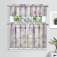 thumbnail image 2 of Pioneer Kitchen Curtains and Valance Set 36 Inch Tier Vintage Colorful Peony Flower Plants 3 Pieces Set Dining Room Small Curtain Drapes Cafe Curtains Valance for Home Decor Rod Pocket, 2 of 6