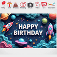 thumbnail image 7 of Yatrandify Space Theme Birthday Party Banner for Kids Space Exploration Galaxy Celebration Indoor Decoration, 7 of 7