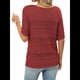 thumbnail image 3 of Suéteres de Punto de Cuello Redondo de Corta de Verano para Mujer, Color Rojo, Talla S, 3 of 7