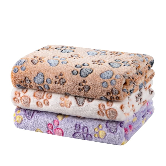 Mantas para perros pequeños Dono Soft Fluffy Paw P, paquete de 3