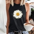 thumbnail image 4 of WREESH Women's Summer Floral Tank Top Crew Neck Sleeveless Design Trendy Graphic Print - Perfect for Warm Days Black, 4 of 5