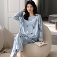 thumbnail image 2 of FUNDUFI Women Pajama Outfits Cute Sweet Animal Printed Long Sleeve Oversized Pajamas T-Shirt Stretchy Sleepwear Pants Breathable Loose Fit 2Pcs Homewear Pajama Sets Comfy Pjs For Women, 2 of 9
