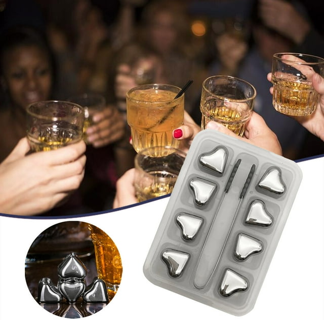 Fiudx Juego de Piedras para Whisky, Rocas Refrescantes de Acero Inoxidable, Regalos Únicos para Amantes Del Whisky, Accesorios Geniales para El Bar, Perfectos para Esposo, Padre, Abuelo, Aniversario,