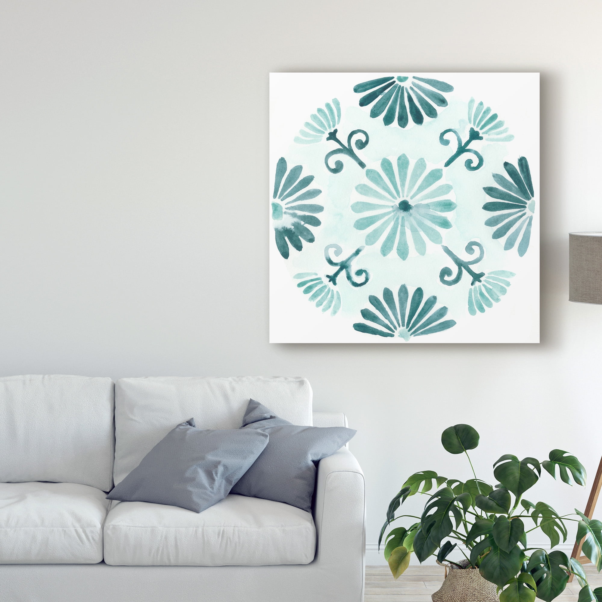 Trademark Fine Art 'Aqua Medallions I' Canvas Art by June Erica Vess