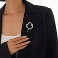 thumbnail image 3 of Stylish Irregular Circle Brooch Gold Plated Geometric Lapel Pin for Banquet Dance Minimalist Boutonniere for Suit Dress Unisex Ceremony Jewelry Daily Wear Fashion Accessories, 3 of 6