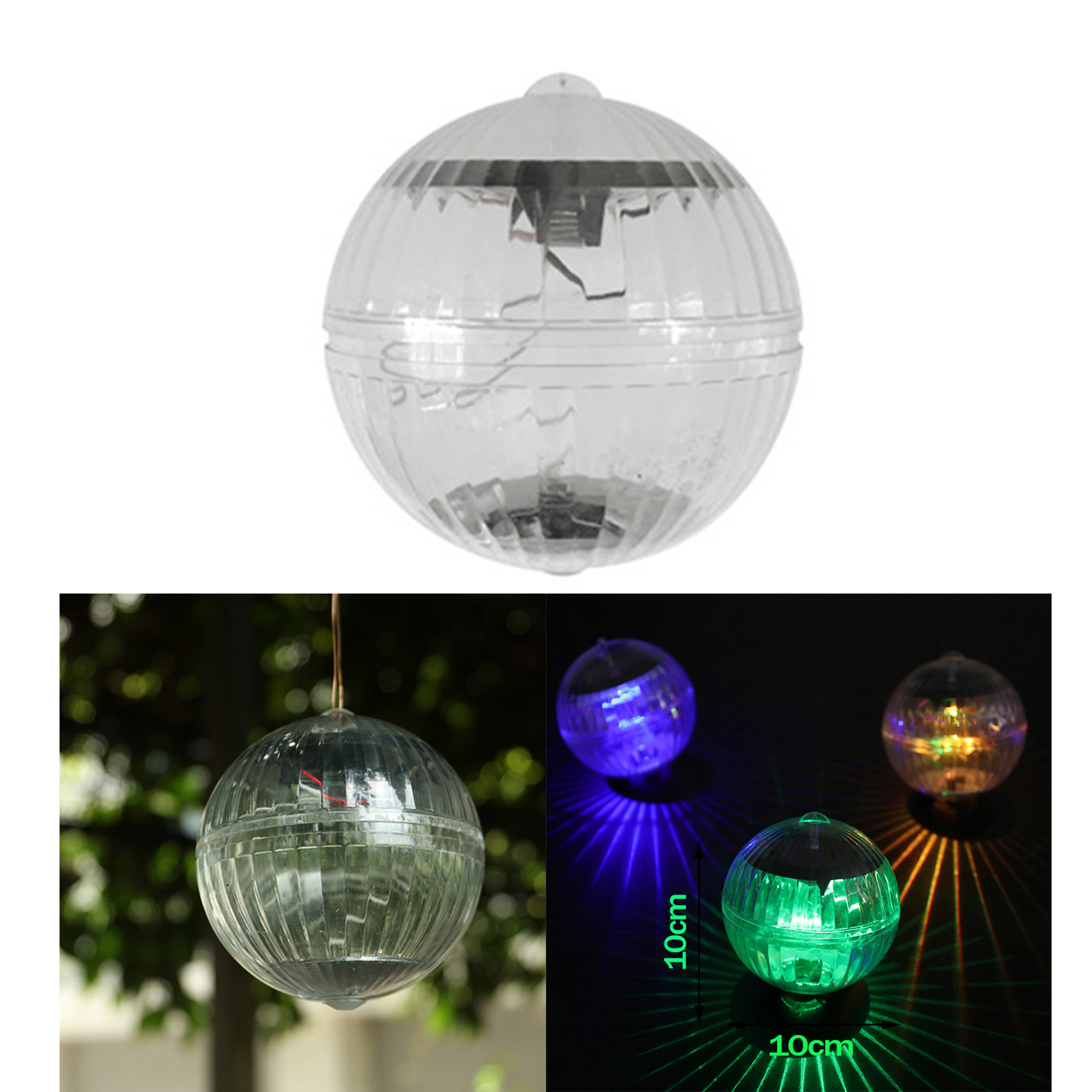 LELINTA Waterproof Solar Rotatable Outdoor Garden Camping Hanging  Solar Powered LED Round Floating Ball Lights Lamp Decor Light for Swimming Pool,Solar Pool Light,LED Solar Light - image 1 of 8