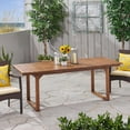 thumbnail image 2 of GDF Studio Cassia Outdoor Acacia Wood Expandable Dining Table U shaped Brown, 6 Person, 2 of 13