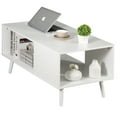 thumbnail image 6 of Wangbujianwang Wooden Coffee Table 2 Tier Mid Century Modern Center Table with Open Storage Shelf for Living Room, 40 Inch Accent Sofa Side Table for Indoor Bedroom Apartment Small Spaces,White, 6 of 11