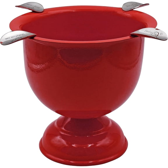 Stinky Cigar Tall Cigar Ashtray with 4 Stirrups, Red | Windproof Design with 4.25 inch Deep Bowl Ashtray for Indoor & Outdoor Use | Perfect Cigar Accessory for Aficionados & Home Decor