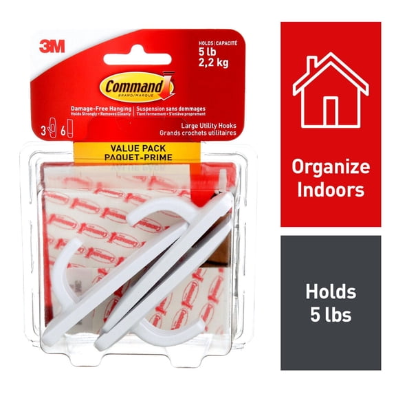 Command™ Utility Hook 17001C-VP, Medium, Value Pack