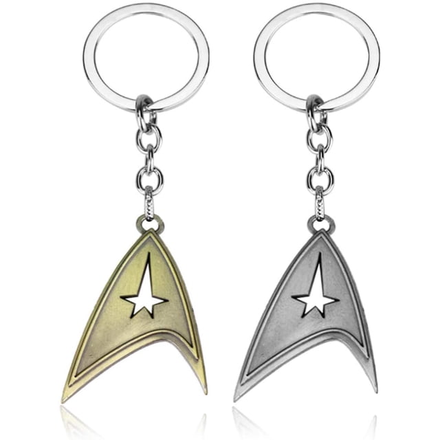 Star Trek Keychain/Necklace Pendants Metal Charm Jewelry Gifts for teens (Star Trek Keychain 2 PCS)