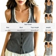 thumbnail image 3 of AhaOh Women's Lingerie Lace Trim Solid Sleeveless Scoop Neck Built-In Bra Ruffle Trim Lace Button Down Tank Sleepwear Free Size, 3 of 6