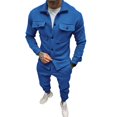thumbnail image 4 of Men Suede Tracksuits 2 Piece Outfit Sweat Suit Casual Jogging Suits Athletic Set, 4 of 8