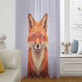 thumbnail image 5 of Purple Fox Sheer Curtains 63 Inches Long, Funny Animals Modern Art Light Filering Curtains, Breathable Simi Curtain Privacy Drapes for Living Room Bedroom Lightweight Window Treatment, 5 of 9