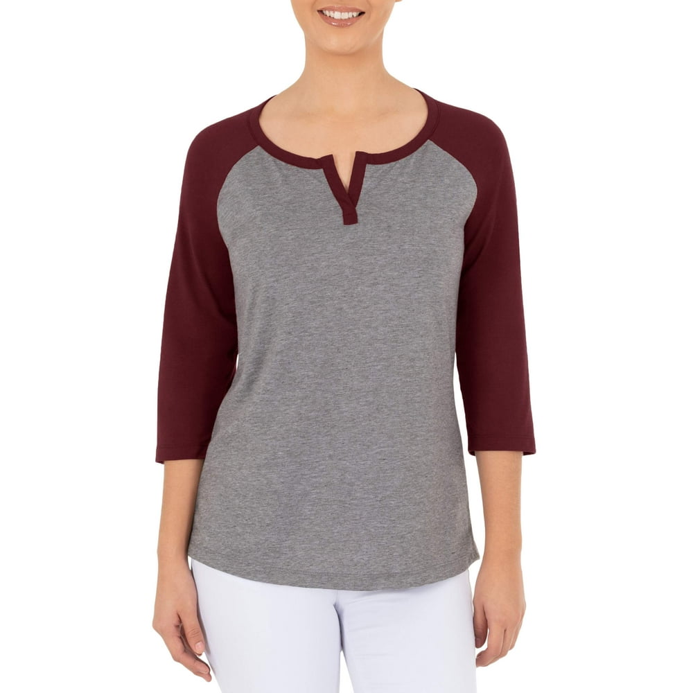 Athletic Works Athletic Works Women's Athleisure Split Neck Baseball
