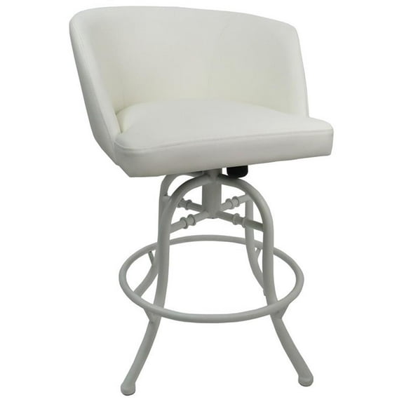 Swivel Tilt Counter Metal Bar Stool 26" Joey - Snow White - White