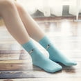 thumbnail image 5 of dianhelloya Autumn Winter Funny Cartoon Solid Color Elastic Cotton Middle Tube Crew Socks Dark Green, 5 of 8