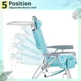 thumbnail image 4 of Ktaxon Tall Backpack Beach Chair, 5-Position Protable  Beach Chair, Light-Weight Foldable Camping Chair with Back Storage Bag & Cooler Pouch and Side Bags for Beach Poolside (Green Tribal Print), 4 of 7
