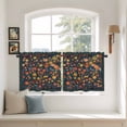 thumbnail image 2 of Boho Flowers Tier Curtains 24 Inch Length, Spring Abstract Watercolor Floral Leaf Cafe Short Curtains for Bathroom Over Sink, Small Kitchen Curtain Light Filtering Tiered Drapes 2 Panels 27.5"Wx24"L, 2 of 8