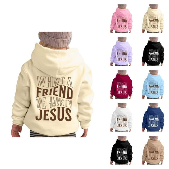 Christian Hoodies for Girls What A Friend We Have In Jesus Cute Graphic Hooded Sweatshirt with Pockets Pullover Tops