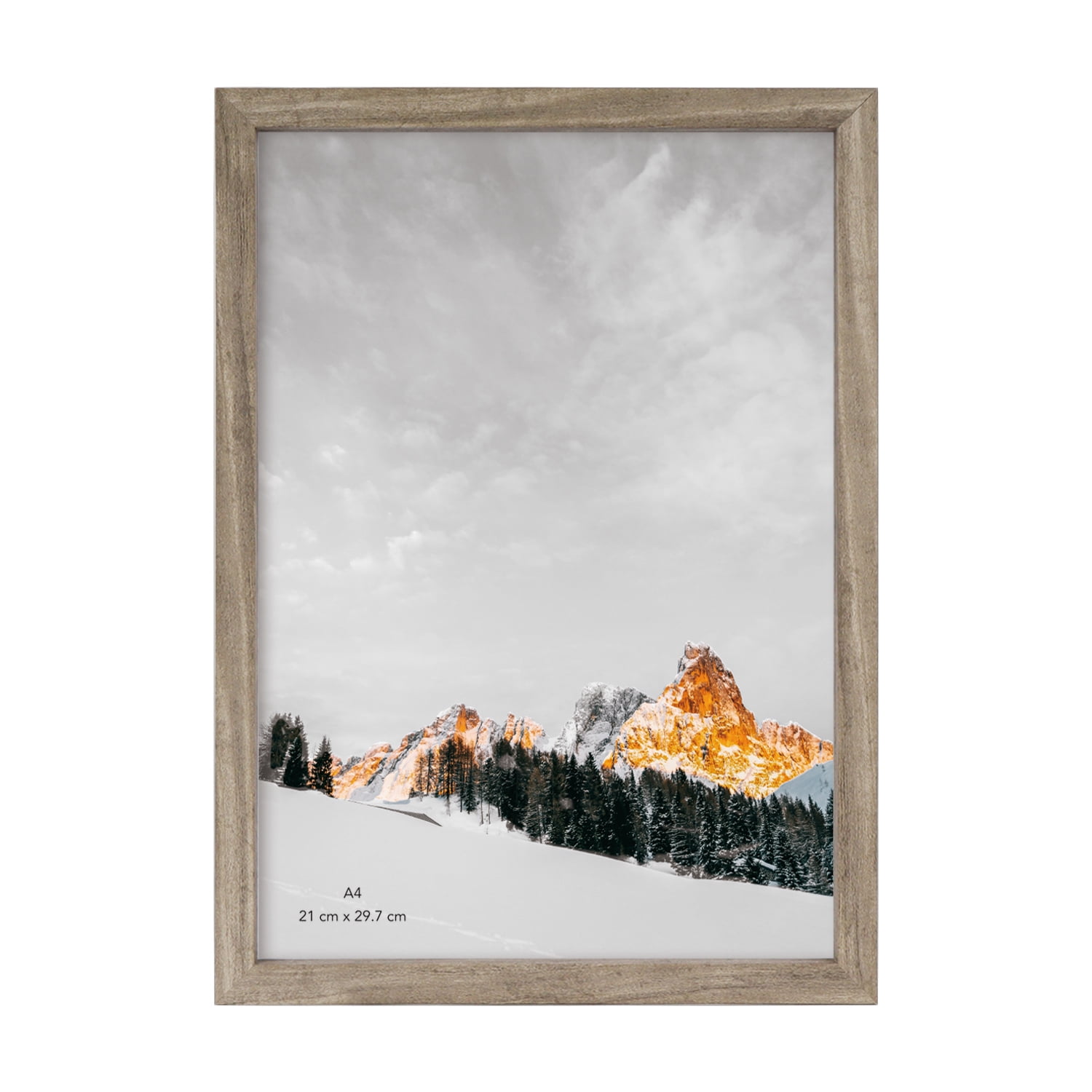 Scholartree 5-in-1 Wood Picture Frames Set, Front Loading Basic Tabletop A4 Picture Frame, Gray