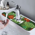 thumbnail image 7 of Logiee Palm Leaves And Tropical Flowers Print Kitchen Sink Splash Guard Faucet Mat for Splash Guard Behind Faucet Drip Catcher for Kitchen,Bathroom,Sink Mat,Dish Drying Mat,Bathroom-15" X 5.5", 7 of 7