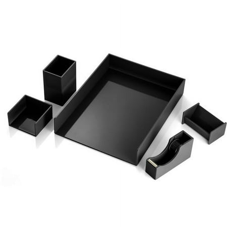 Officemate Desk Organizer Set - 7" Height x 7" Width x 11" Depth - Desktop - Black - 1 Each | Bundle of 2 Each