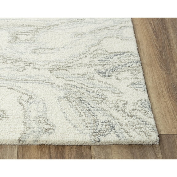 Alora Decor Peace 7'9" x 9'9" Abstract Ivory/Grey/White Hand-Tufted Area Rug