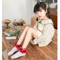 thumbnail image 2 of 1Pairs Toddler Girls Ruffle Socks Double Lace Frilly Princess Dress Sock Cotton Anti-slip Ankle Socks for Kids Years 1-10T, 2 of 5