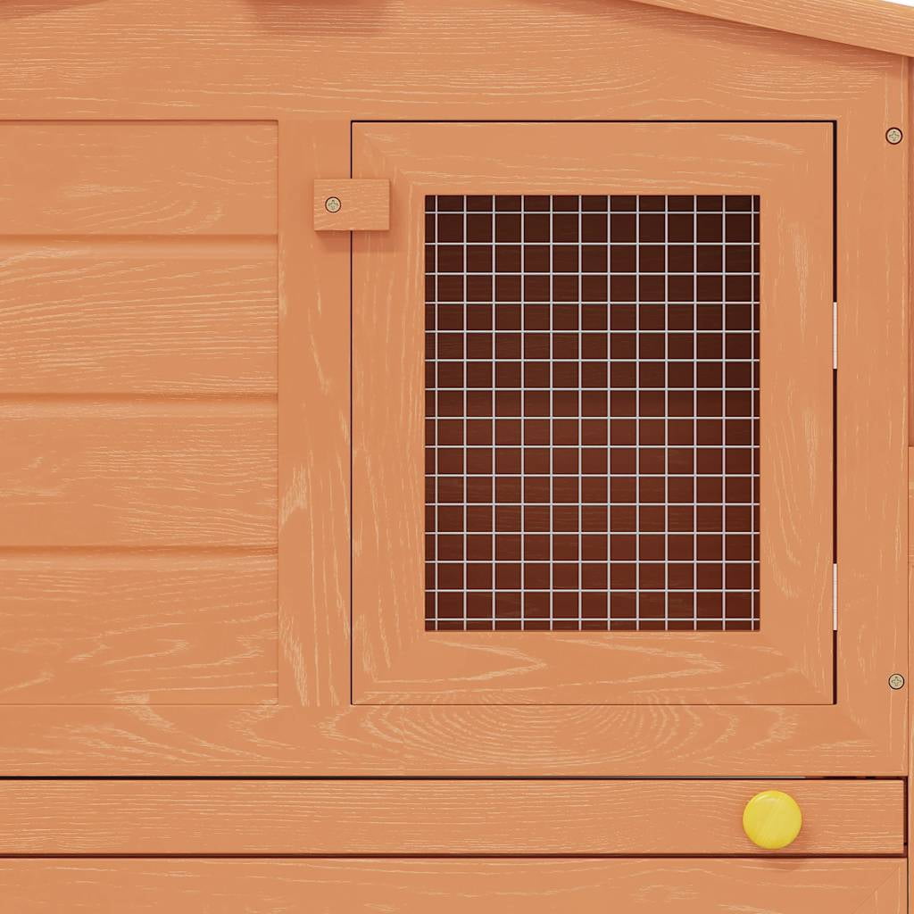 vidaXL Rabbit Hutch with Roofs Bunny Cage Small Animal House Outdoor Wood