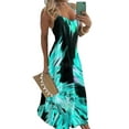 thumbnail image 1 of DYMADE Women Ink-Splashing Flame Print Suspender Sexy Holiday Long Dress, 1 of 2