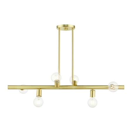 

Livex Lighting 45866 Bannister 6 Light 37 Wide Linear Chandelier - Brass
