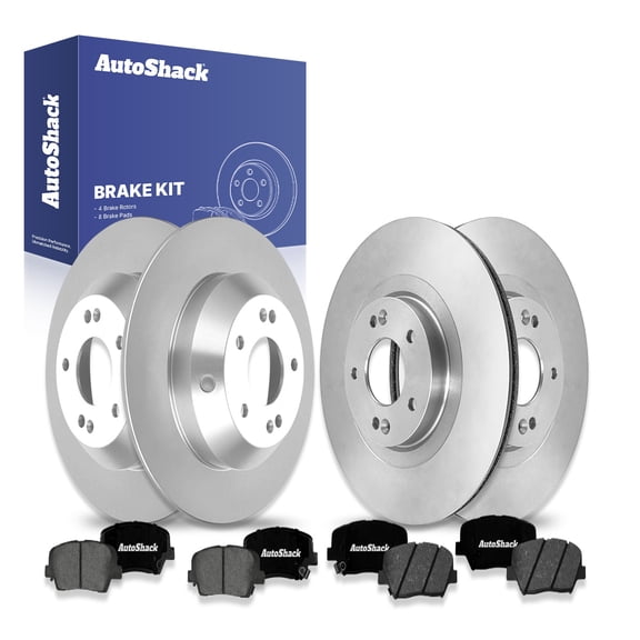 AutoShack Front Vented & Rear Solid Brake Rotors   Premium Ceramic Pads 12-PC Brake Kit Replacement for 2014-2015 Kia Sorento