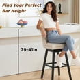 thumbnail image 2 of TEWLOSS 30" Swivel Bar Stools Set of 4, Beige Velvet Bar Height Chairs with Back for Home Pub, 2 of 9