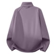 thumbnail image 4 of Women's Fashionable Casual Plus Size Coat - Long Sleeve, Thickened Fleece Lined, Stand-Up Collar, Purple, L, 4 of 5