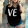 thumbnail image 6 of Black Country Concert Tops, Short Sleeve Womens Shirts Dressy Casual, Valentine's Day Polyester Womens Flowy Tops, Men And Women With Valentine's Day Love Printed Couple T Shirt Top, 6 of 6