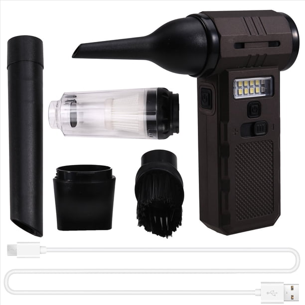 Ventilador Turbo de Mano con Luz, 130.000 RPM, Velocidad Infinitamente Ajustable, Aspiradora, Soplador de Polvo, Motor Sin Escobillas.