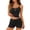 Black, variant on Womens Pajama Sets Soft Sleepwear 2 Piece Cami Shorts Set V Neck Pj Lace Trim Short PJ Set Lace Nightwear