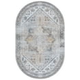 thumbnail image 2 of SAFAVIEH Tucson Jayla Oriental Machine Washable Area Rug, Beige/Gray, 5' x 8' Oval, 2 of 14