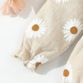 thumbnail image 4 of GPAECEAD 2pcs Infant Baby Girls Romper Dress Headband Long Sleeve Clothing Flowers Newborn Boho Girl Outfit Jumpsuit Clothes Beige, 4 of 5