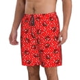 thumbnail image 2 of Saiise Coccinelles Rouges sur Imprimé à Pois Blancs Maillot de Bain pour Homme Hawaïen Shorts de Plage avec Poches - X-Grand, 2 of 6