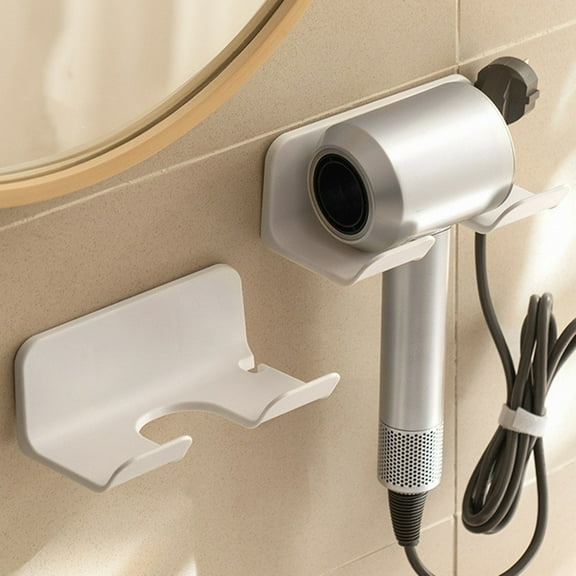 Hair Dryer Holder Wall Mounted No Traces Plastic All-Purpose Hairdryer Straightener Organizer Rack for Home