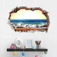 thumbnail image 5 of Calcomanías de pared de playa 3D realistas, pegatinas de pared de paisaje costero, murales de decoración de puerta de pared de dormitorio, sala de estar, TV (playa 3d-amarillo), 5 of 5