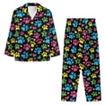 thumbnail image 3 of SCRAWLGOD Paws Print Heart 2 Pack Mens Pajama Set, Soft Long Sleeve Sleepwear with Pockets, Cozy Lightweight Notch Collar Button-Down Pjs for Men with Elastic Band, S, 3 of 6