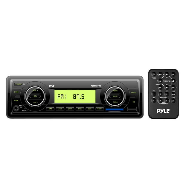 PYLE PLMR87WB Marine Stereo Radio Headunit Receiver, Aux (3.5mm) MP3
