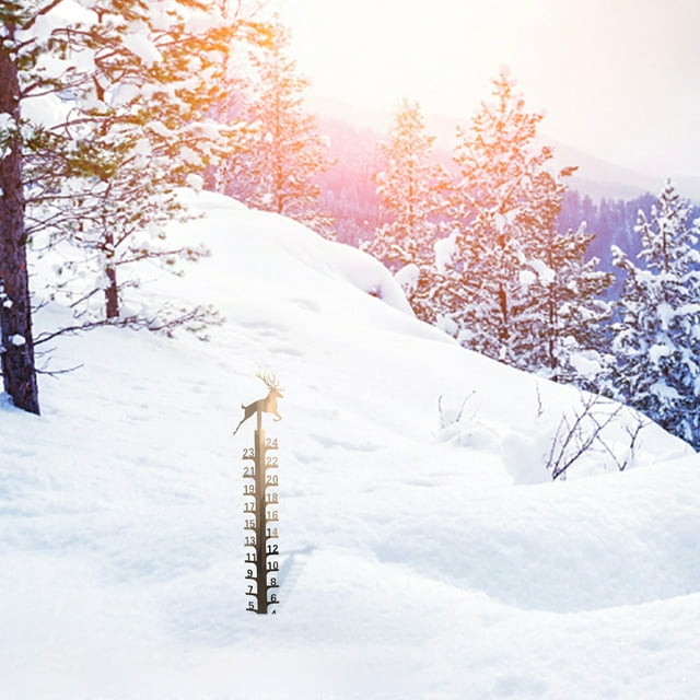 Decoración del hogar, decoración de habitaciones, decoración de pared Medidor de nieve de 24 cm hecho a mano de metal para jardín al aire libre Medidor de nieve Decoración de jardín Medidor de nieve