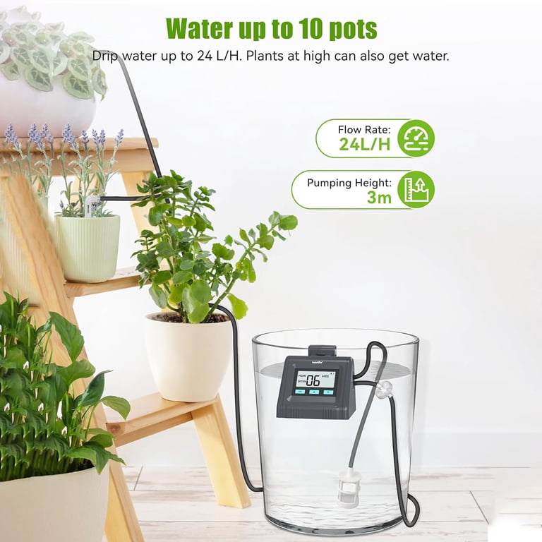 RainPoint Automatic Watering System for Potted Plants Adjustable DIY Drip  Irrigation System, 10-Pot Indoor Watering Kit with Timer, IK10P -  Walmart.com