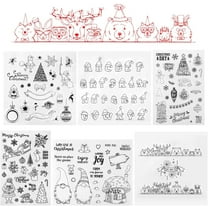 Moncolis 6 Pack Christmas Clear Stamps for Kids Adult Scrapbooking Card Making DIY Journaling Album